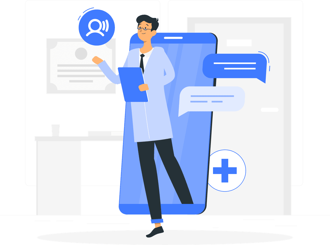 Doctor using digital tools